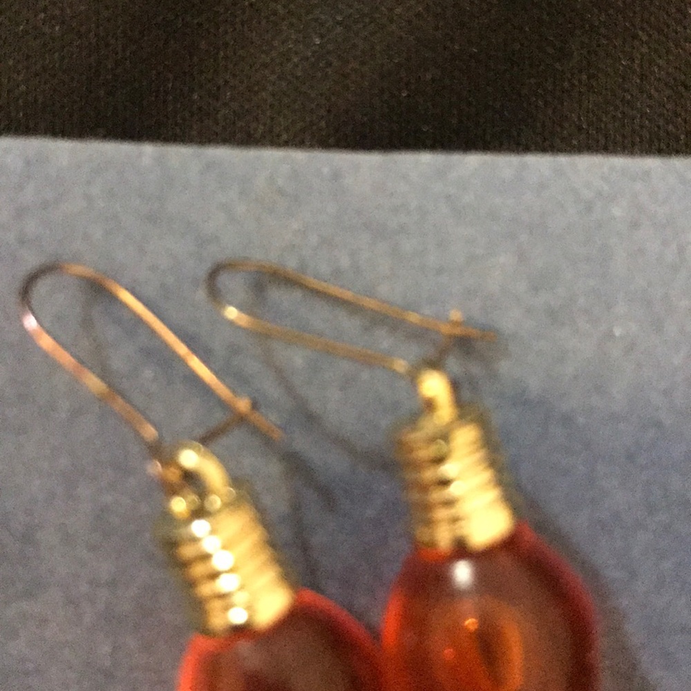 Orange Lightbulb Earrings - Picture 2 of 2